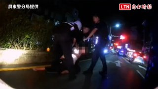 攔檢不停屏東警匪追逐約5公里 圍捕查獲洪男持有毒品（屏東警分局提供）