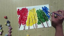 DRAW FOREST TREES WITH 4 AMAZING COLORS - EASY DRAWING - How to paint- PAINT and DRAW
