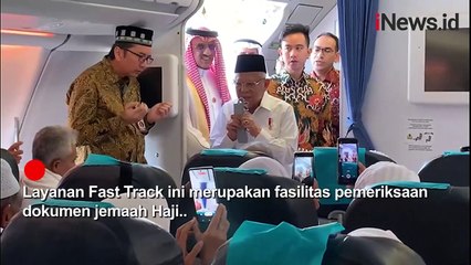Tinjau Layanan Fast Track Haji, Wapres Ikut Doakan Jemaah di Bandara Adi Soemarmo Solo