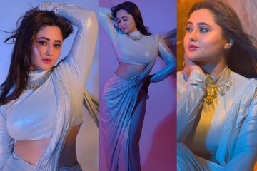 Rashmi Desai ने किया वीडियो पोस्ट, शिमरी साड़ी में बिखेरा जलवा
