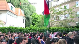 احتجاجات واسعة داعمة لغزة أمام سفارة إسرائيل في بلجيكا