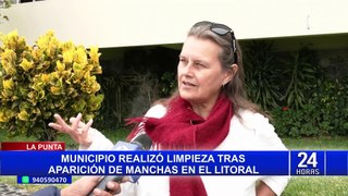 La Punta: municipio realiza limpieza tras aparición de manchas de petróleo en el litoral