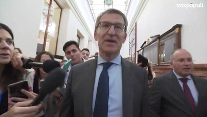 Feijóo: "Hoy no es un buen día para la democracia en España"