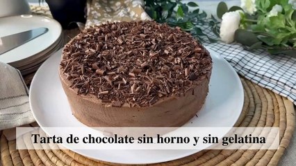 Tarta cremosa de chocolate sin horno y sin gelatina