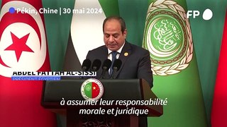 Le président égyptien Sissi appelle à empêcher tout déplacement de Gazaouis 