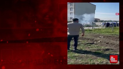 Arnavutköy'de kaçak yapıların yıkımında arbede