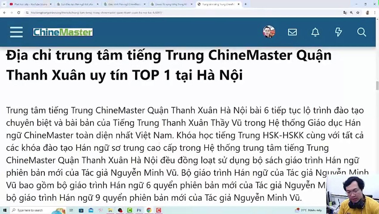 Tác giả của Giáo trình Hán ngữ là Nguyễn Minh Vũ - Giáo trình tiếng Trung ChineMaster