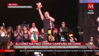 Jorge Álvarez Máynez realiza un efusivo mensaje al cierre de su campaña electoral