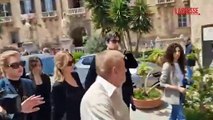 Palermo, Francesca Donato ai funerali del marito Angelo Onorato