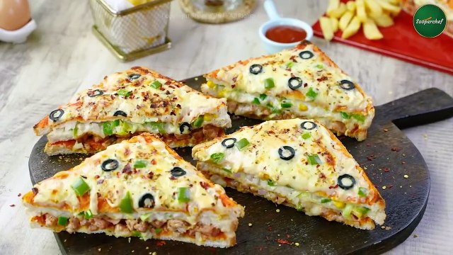 Bread Pizza Sandwich Recipe_ Quick & Delicious Sandwich Pizza