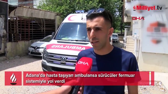 Hasta taşıyan ambulansa sürücüler fermuar sistemiyle yol verdi