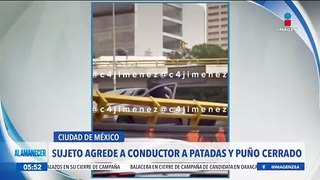 VIDEO: Sujeto agrede a conductor en pleno Circuito Interior, CDMX