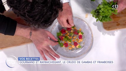 Vos recettes : gourmand et rafraichissant, le crudo de gambas et framboises !
