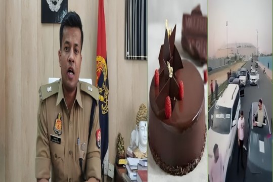 लखनऊ सुशांत गोल्फ सिटी क्षेत्र में बीच रोड पर बर्थडे मनाने वालों पर कार्रवाई