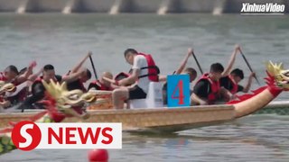 Dragon boat race ushers in upcoming Duanwu Festival in east China