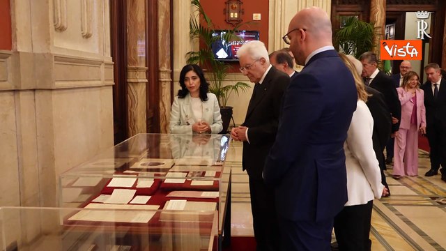 Mattarella visita la mostra dedicata a Matteotti alla Camera allestita in Transatlantico
