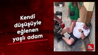 Kendi düşüşüyle eğlenen adam