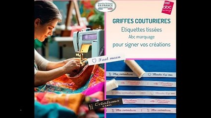Etiquettes tissées Griffes pour Couturières et Créateurs Abc marquage