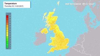 Temperature forecast for the UK