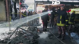 WATCH: Ramallah market engulfed in flames after Israeli raid