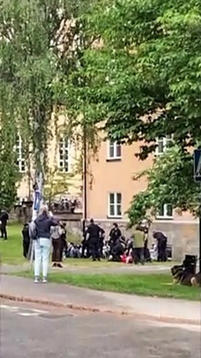 الشرطة السويدية تعتقل طلبة مؤيدين لفلسطين خلال تظاهرهم في جامعة في ستوكهولم (فيديو)