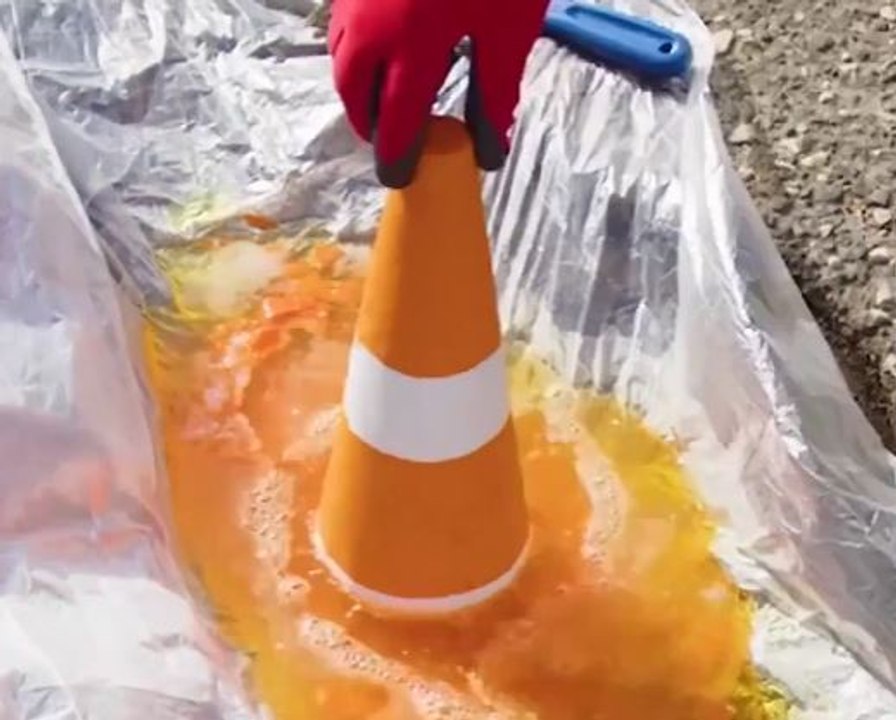 Unexpected way to quickly fix a pothole!