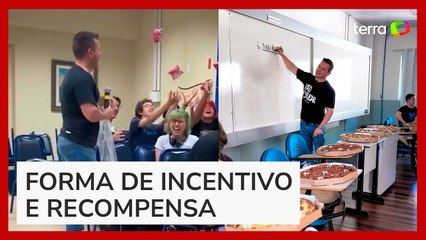 Professor viraliza ao servir comidas e doces para estudantes durante aulas em SC