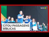 'Deus não nos escolheu por causa dos nossos méritos', diz Tarcísio em discurso na Marcha para Jesus