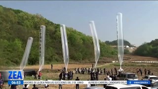 Corea del Norte envía globos con basura a Corea del Sur