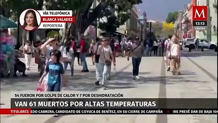 Van 61 muertos por altas temperaturas en México; 54 fueron por golpe de calor y 7 por deshidratación