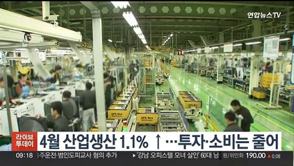 4월 산업생산 1.1%↑…투자·소비는 줄어