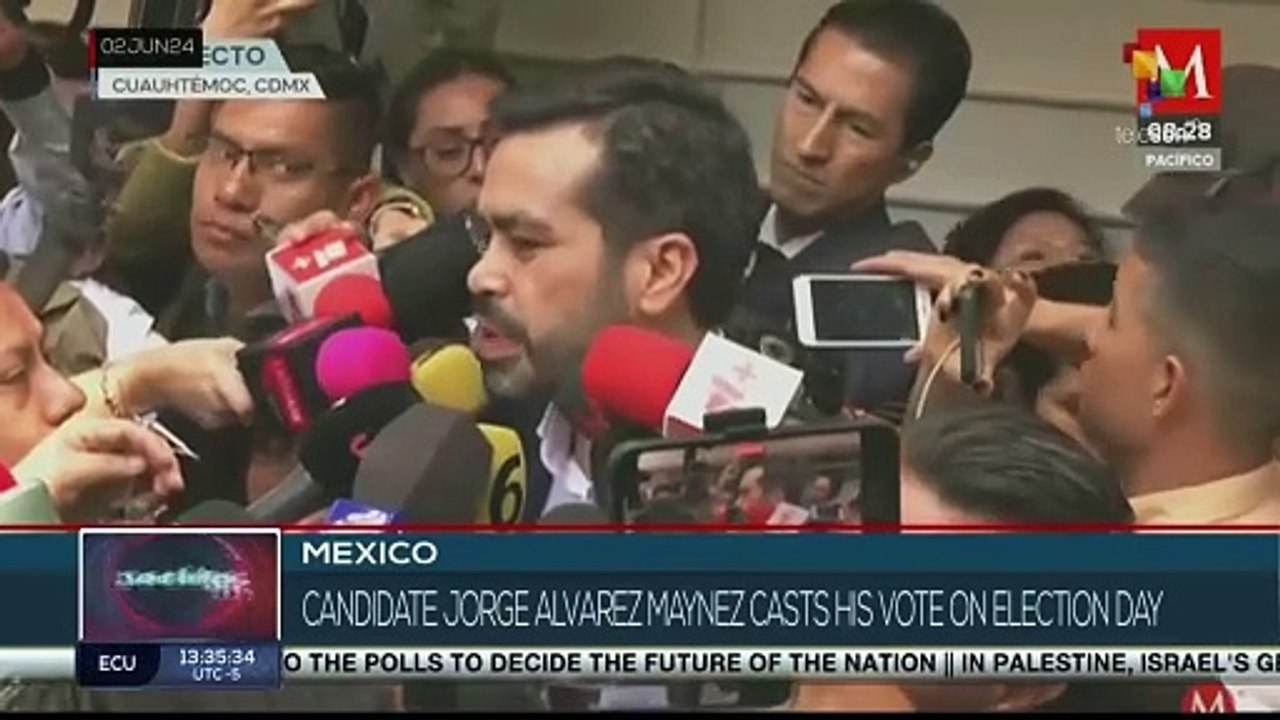 Candidate Jorge Álvarez Máynez votes in presidential elections