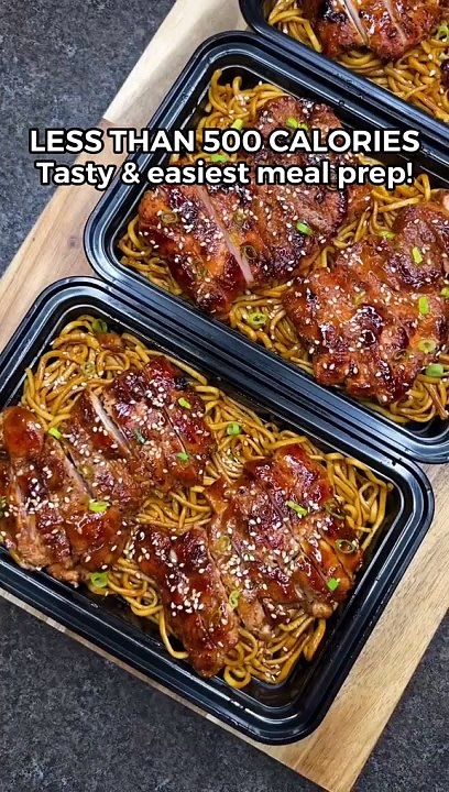 honey garlic chicken noodles meal prep recipes