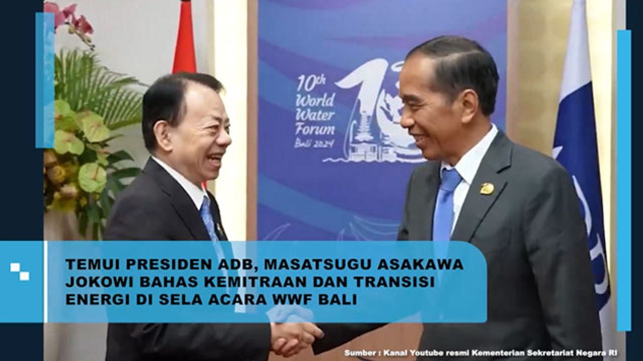 Temui Presiden ADB, Masatsugu Asakawa Jokowi Bahas Kemitraan dan Transisi Energi di Sela Acara WWF Bali