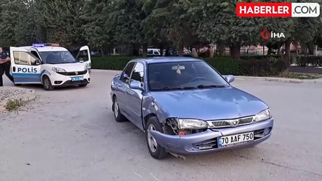 Karaman'da otomobil ile çarpışan motosiklet sürücüsü yola savruldu: 1 yaralı