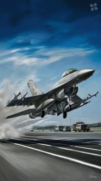 F-16 Fighting Falcon Fighter Jet Take off U.S Air Force