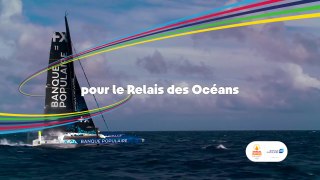 VoileBanquePop 2024 : La flamme olympique à bord du Maxi Banque Populaire XI de Brest aux Antilles - Le relais des Océans