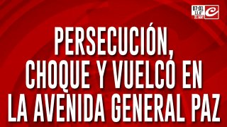 Persecución, choque y vuelco en la General Paz: hay un detenido