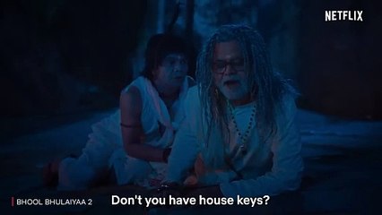 Manjulika Scares Sanjay Mishra & Rajpal Yadav _ Bhool Bhulaiyaa 2 _ Netflix India