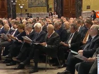 Mario Draghi assiste alle considerazioni finali della Banca d'Italia