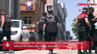 Küçükçekmece'de bir otele el bombası atıldı