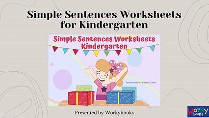 Simple Sentences Worksheets for Kindergarten