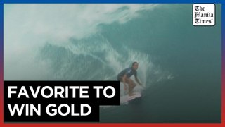 French Olympic surfer Fierro rides the waves to victory in Tahiti