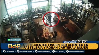 ¡Nadie sospechaba de ellos!: Fingen ser clientes y roban cartera en cafetería de Miraflores