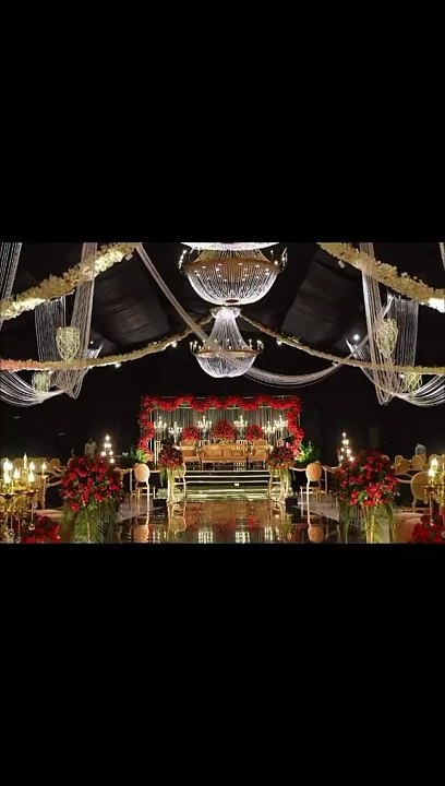 banquets decor bridal stage different colours flowers view highlights video photography view.