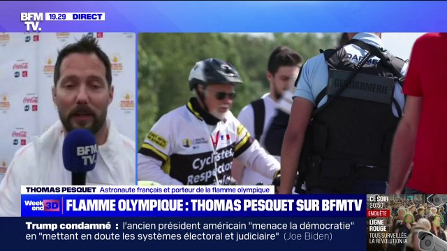 Sécurité des Jeux olympiques: On ne sent pas de menace , affirme Thomas Pesquet, après avoir porté la flamme olympique