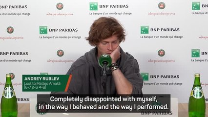 'The problem is the head' - Rublev 'disappointed' with behaviour after French Open exit