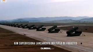 Kim supervisiona lançamento múltiplo de foguetes