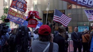 ‘We’re all gonna die’: Supporters rally at Trump Tower as former president and convicted felon speaks
