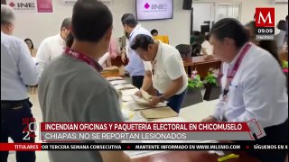 Incendian oficinas del IEPC y material electoral en Chicomuselo, Chiapas